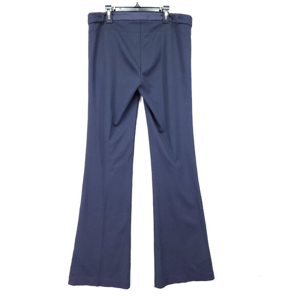 Theory Dress Pants Womens 10 Flared Leg Blue Chino Stretch Low Rise - Picture 2 of 14